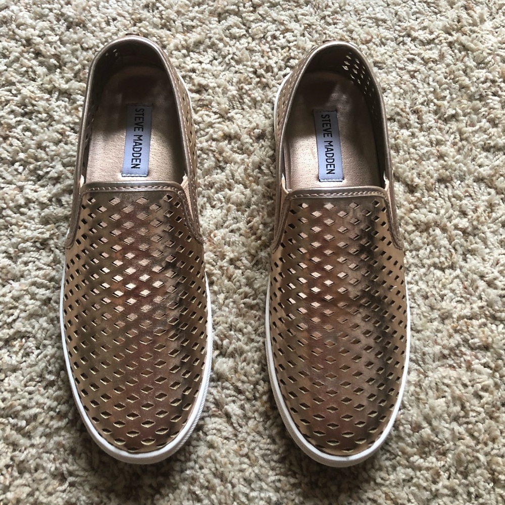 Rose gold metallic shoes